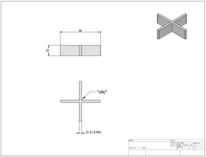 Plan technique d'un croisillon en X sans plateau